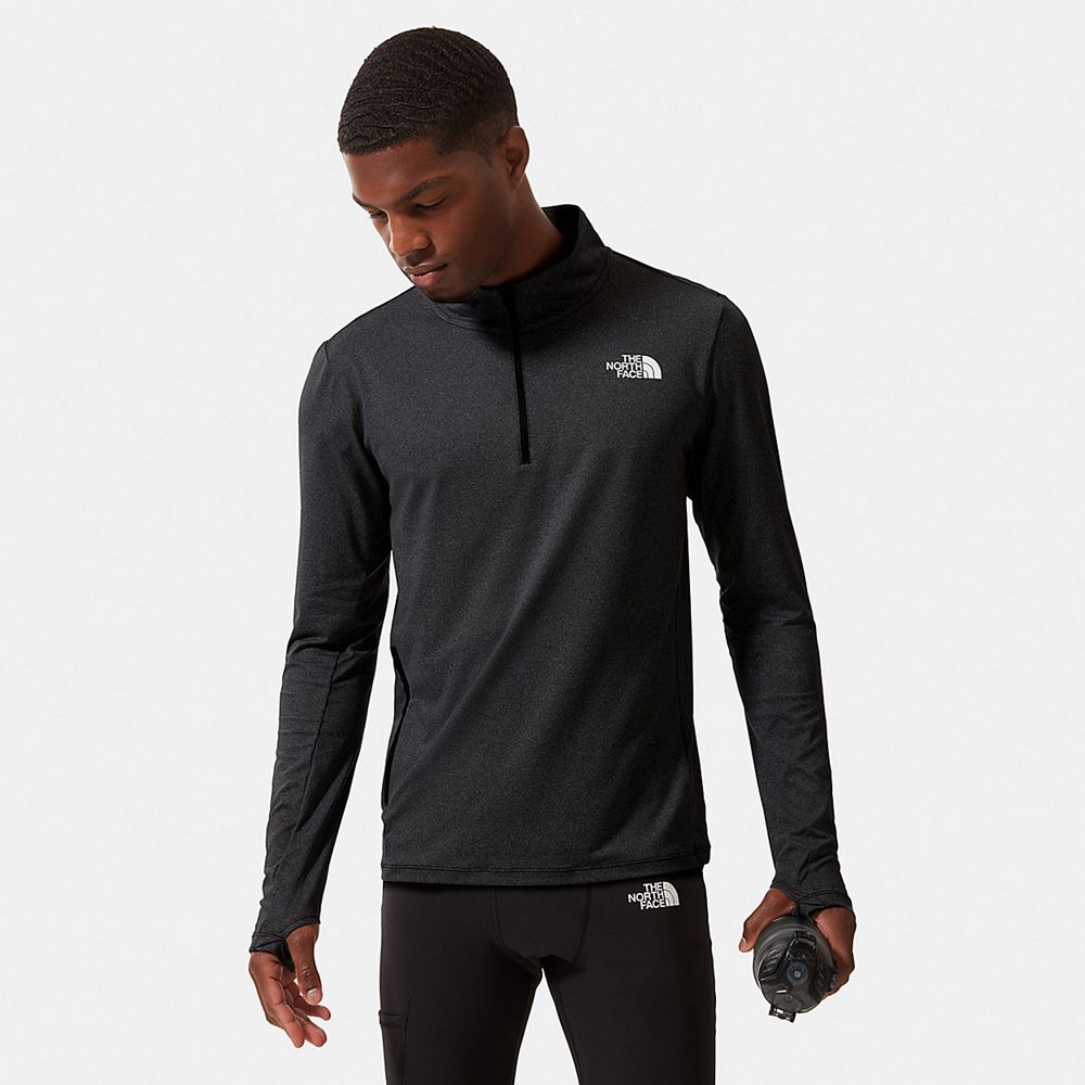 The North Face Long Sleeve Mens Australia - The North Face Riseway 1/2 Zip Black Running & Training